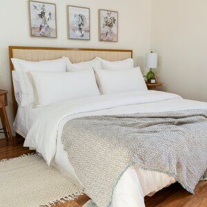 %100FrenchFlaxLinen King Size Duvet Covet Set with Fitted Sheet and Pillow Cases